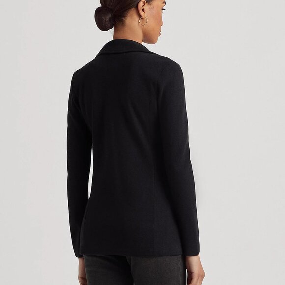 RALPH LAUREN Sweater-Knit Blazer, Black, Size L - Picture 6 of 6